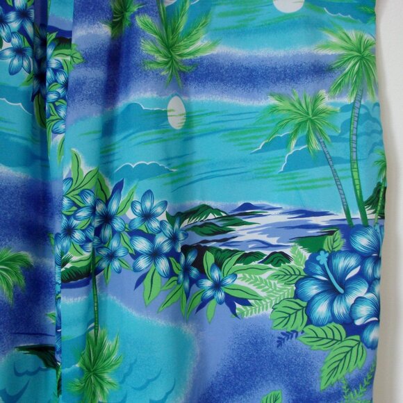 Vintage 70s 80s Hawaiian Maxi Dress Muumuu Floral Tropical Hilo Hattie One Size - Picture 12 of 13